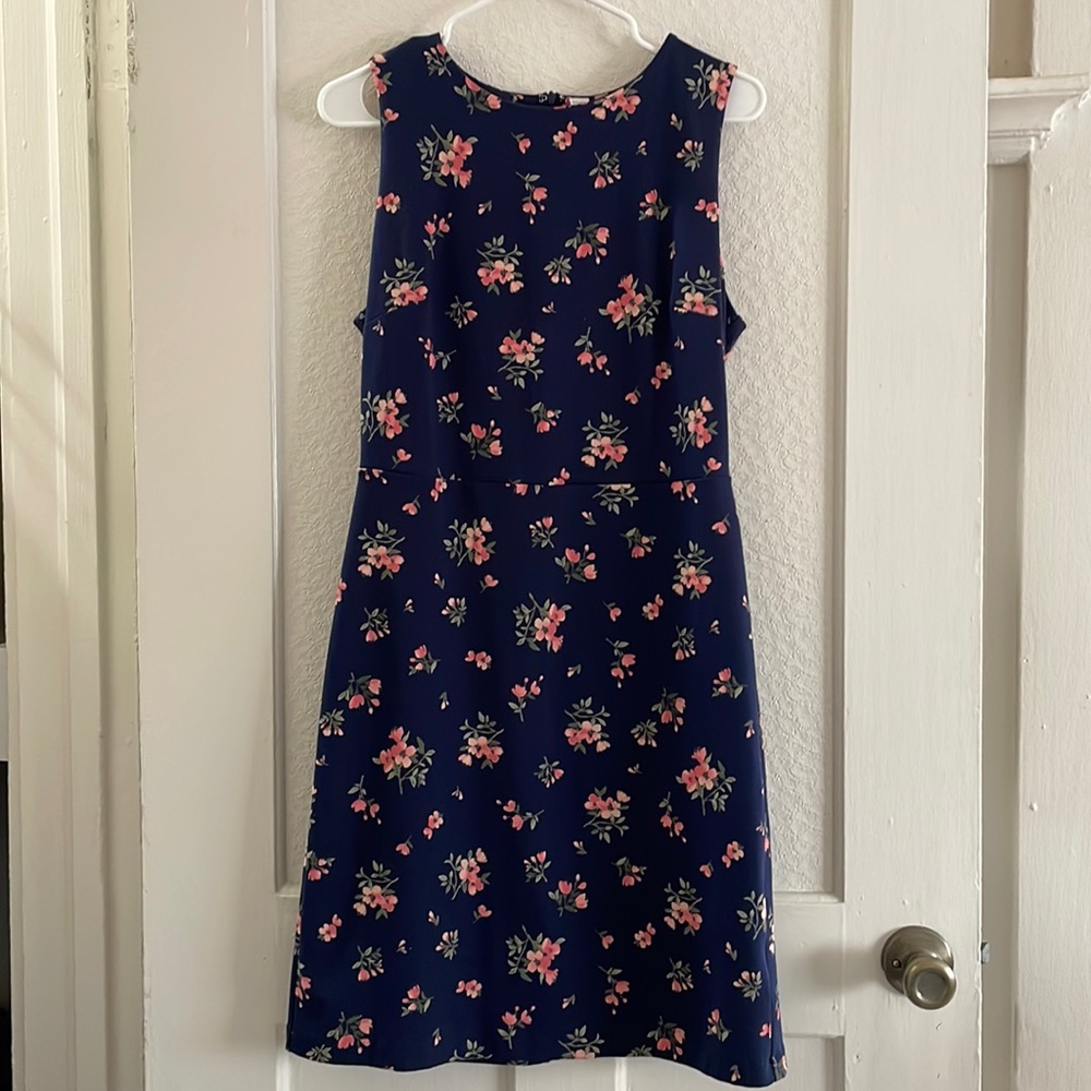 Old Navy Blue and Pink Floral Sheath Dress
